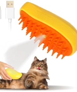 Cepillo de vapor 3 en 1 para gatos con masaje y autolimpieza | para eliminar el cabello enredado y suelto