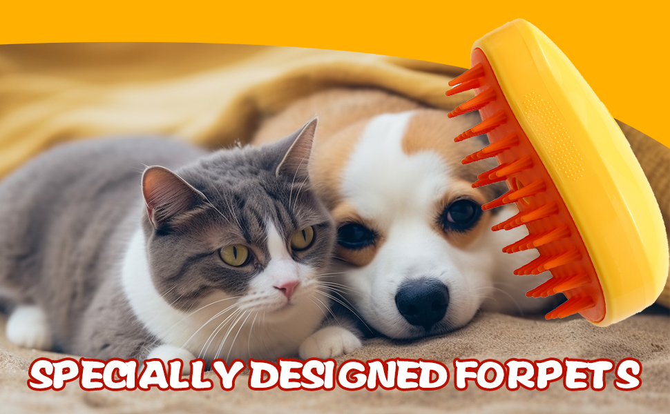 Cepillo de vapor 3 en 1 para gatos con masaje y autolimpieza | para eliminar el cabello enredado y suelto - Imagen 11