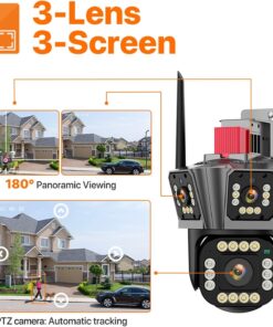 Cámara de Seguridad Exterior WiFi de Tres Lentes | 12MP Ultra HD - Imagen 4