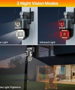 Cámara de Seguridad Exterior WiFi de Tres Lentes | 12MP Ultra HD - Imagen 2