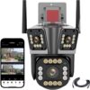 Cámara de Seguridad Exterior WiFi de Tres Lentes  | 12MP Ultra HD